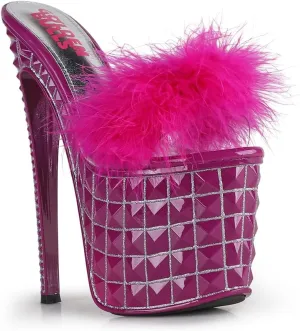 SashaVe-03 Slip on Women's Faux Fur Platform High Heel Sandals