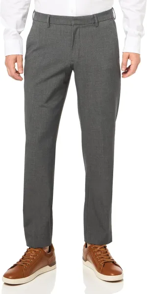 Savane Men's Slim Fit Flat Front Dress Pants with Comfort Waistband, 29"/30"/32" Inseams, 4-Way Stretch, Comfortable Slacks
