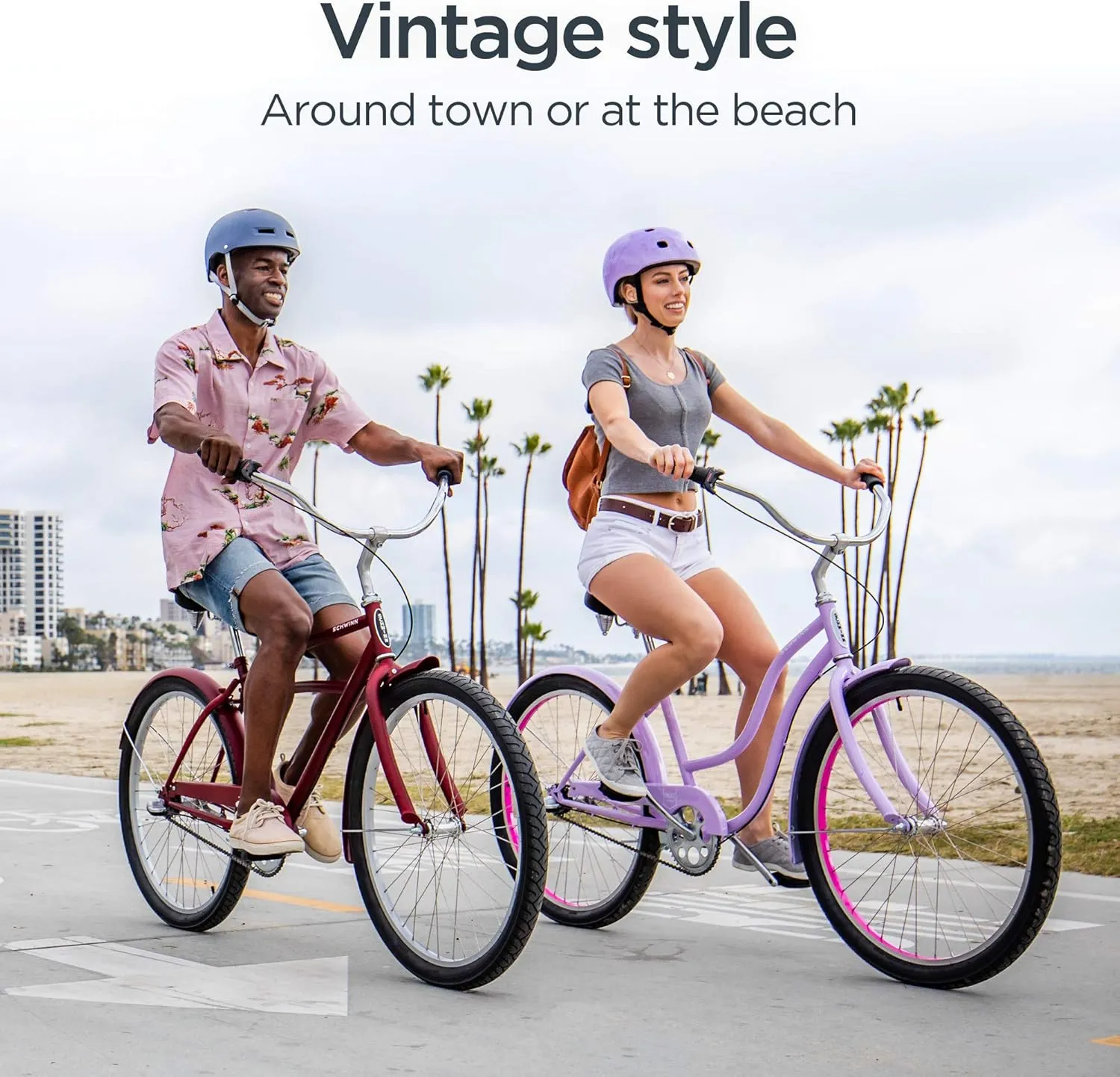 Schwinn Cruiser Bike, 26 Inch Bike for Women and Men, Beach Cruiser Bicycle, Linear Pull Brakes, Comfortable Padded Seat, Upright Riding Position, Adult Bicycle