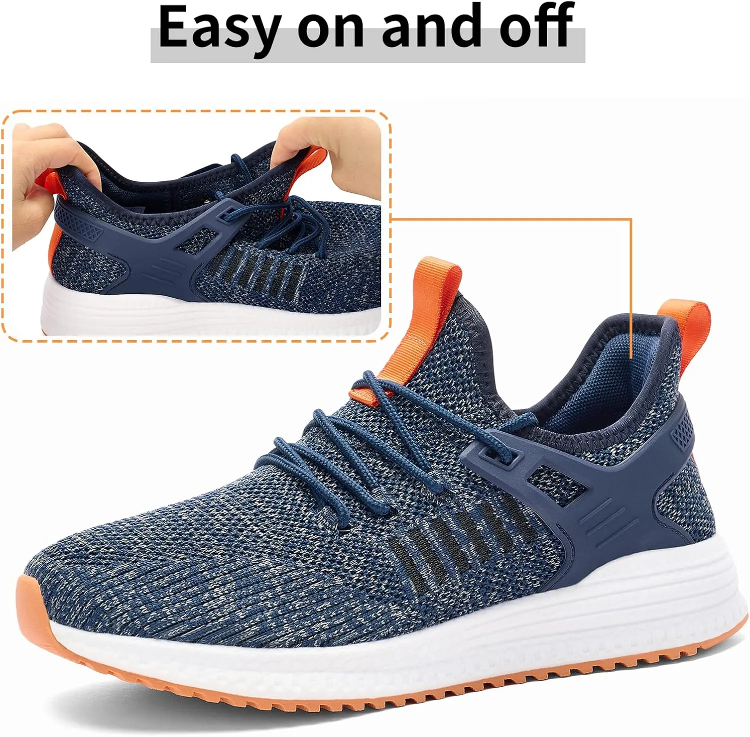 SDolphin Men's Running Shoes Sneakers - Tennis Workout Walking Gym Athletic Rubber Sole Breathable Comfortable Non Slip Fashion Shoes