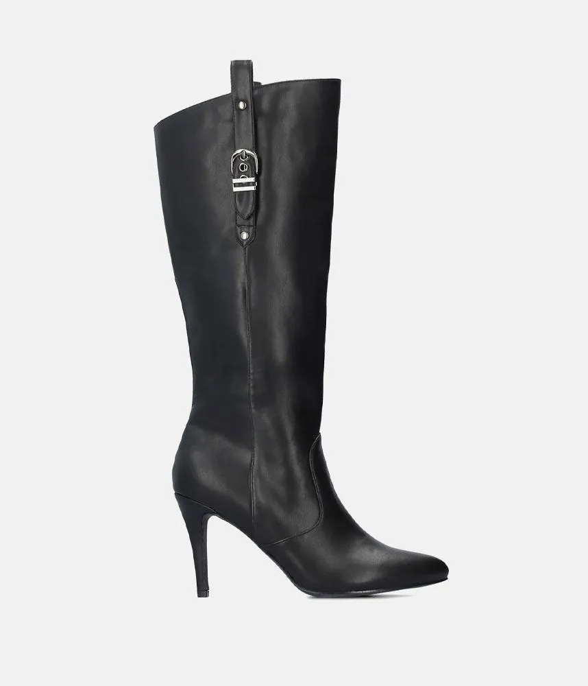 Sexy Black Sky High Stiletto Heel Long Boots