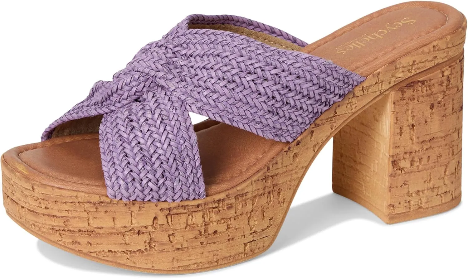Seychelles Women's Adorned Raffia Platform Slide Heeled Sandal