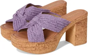 Seychelles Women's Adorned Raffia Platform Slide Heeled Sandal