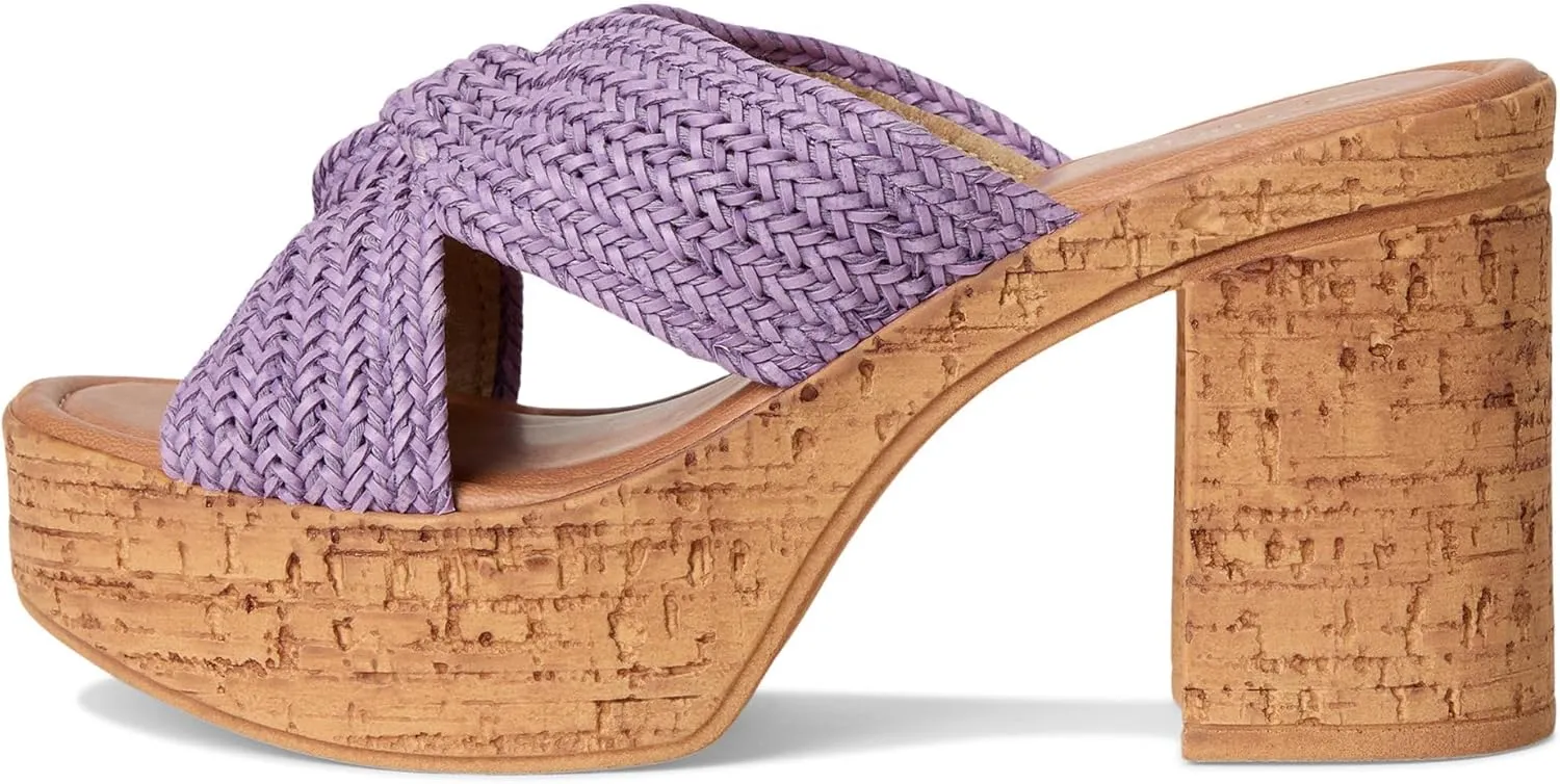 Seychelles Women's Adorned Raffia Platform Slide Heeled Sandal