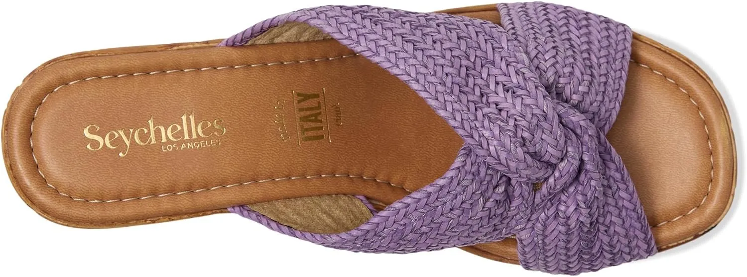 Seychelles Women's Adorned Raffia Platform Slide Heeled Sandal