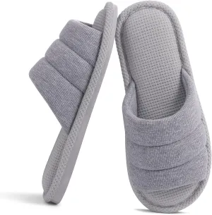 shevalues Summer House Slippers for Women Men Breathable Waffle Indoor Slippers Slip-on Open Toe Home Shoes
