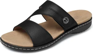 SHIBEVER Flat Sandals For Women Dressy: Comfortable Summer - Slip On Arch Support Flats Sandal