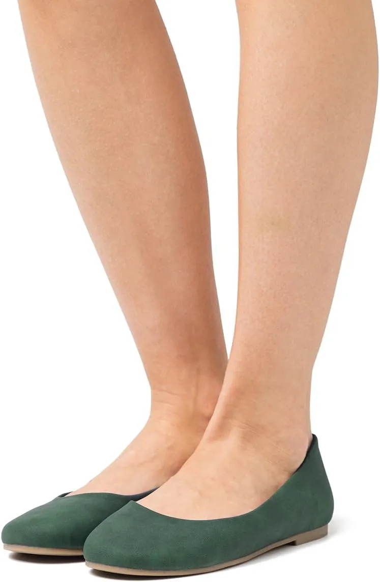 SHODENSE Women Round Closed Toe Flats Slip On Suede Ballet Flats Wide Comfort Flat Heel Basic Shoes Office Daily 4-11 M US