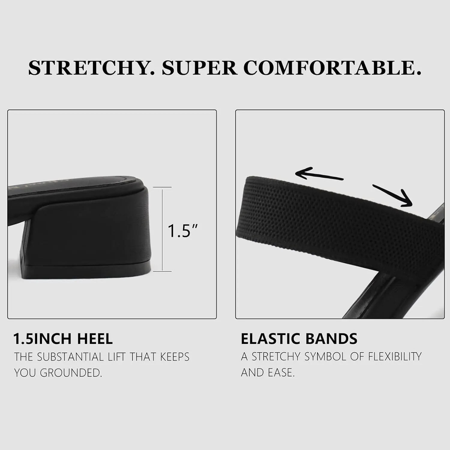Shoe'N Tale Pointed Toe Mules for Women Heels Knit Heeled Sandals Low Chunky Block Heel Slip-on Slide Shoes