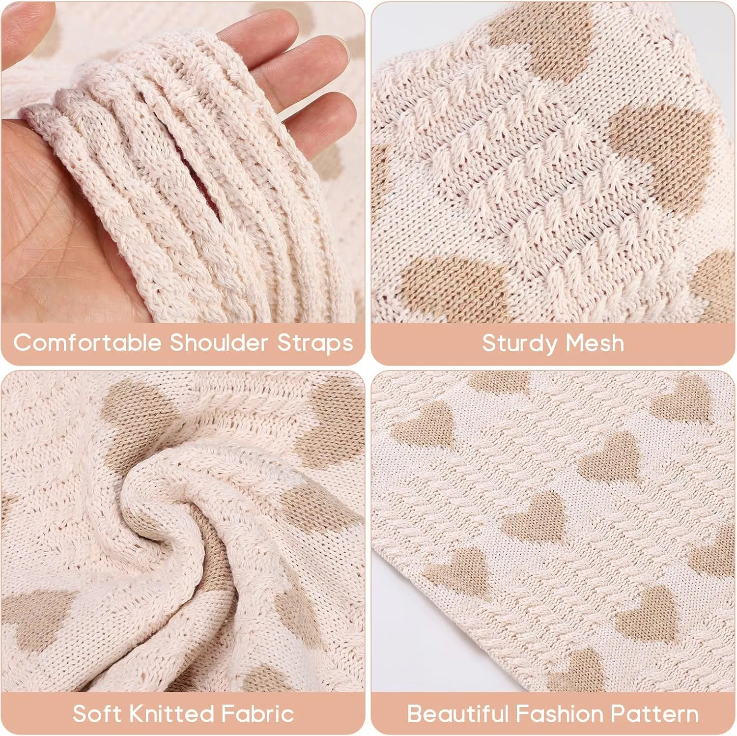 Sightor Crochet Tote Bag, Mesh Beach Bag Knit Summer Hobo Bag Vacation Boho Tote Bag for Women