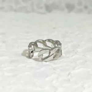 Silver Flat Mesh Ring