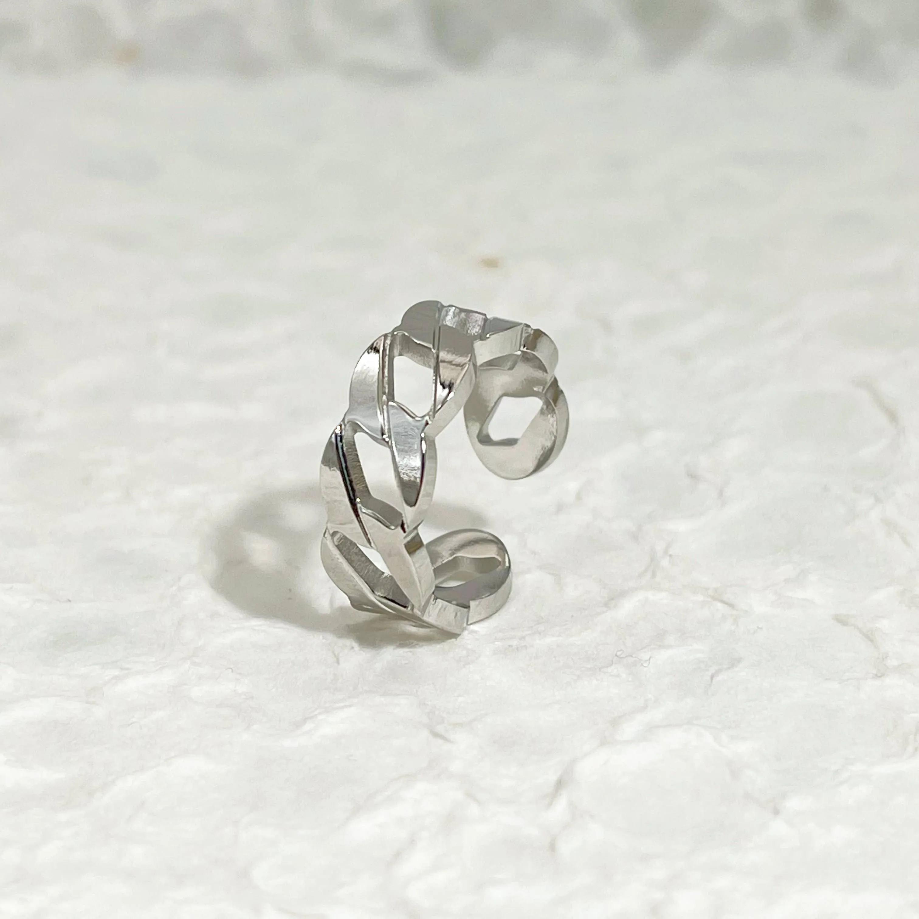 Silver Flat Mesh Ring