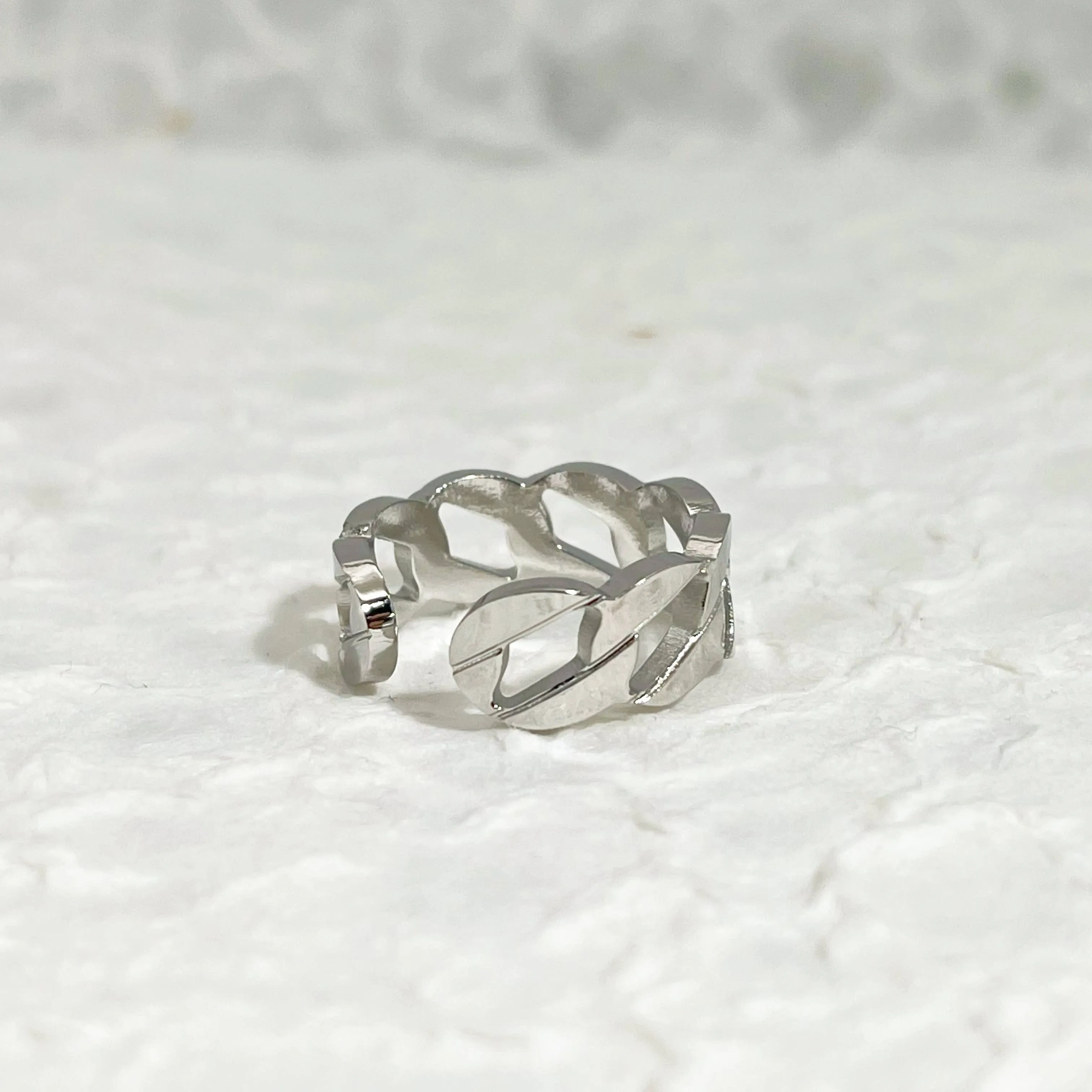 Silver Flat Mesh Ring