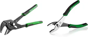 SK 2-Piece Pliers Set, 8-Inch Slip Joint Pliers & 10-Inch Pliers Wrench, Premium CR-V Construction, Ergonomic Non-slip Handle for Comfortable Grip