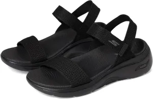 SKECHERS Women's Arch Fit 2.0 Finished Knit Quarter Strap Fisherman Sandal