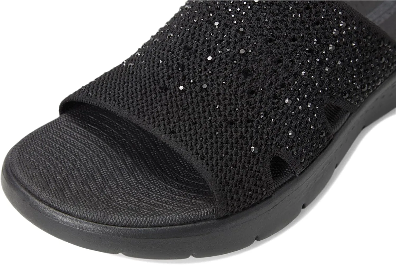 SKECHERS Women's Arch Fit Knit Slide W/Gradient Rhinestnes Flip-Flop