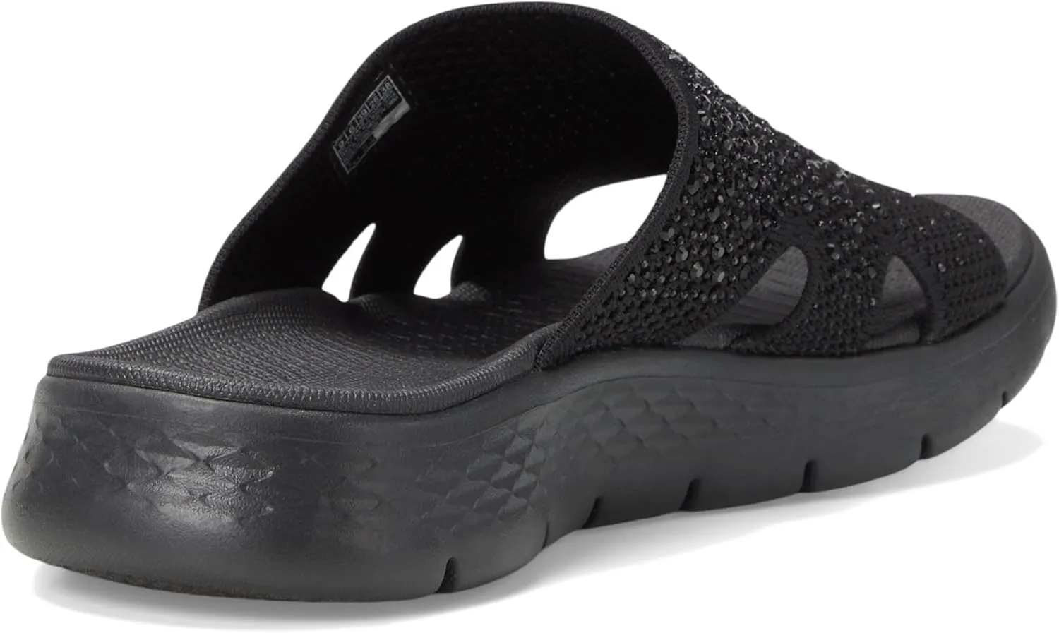 SKECHERS Women's Arch Fit Knit Slide W/Gradient Rhinestnes Flip-Flop