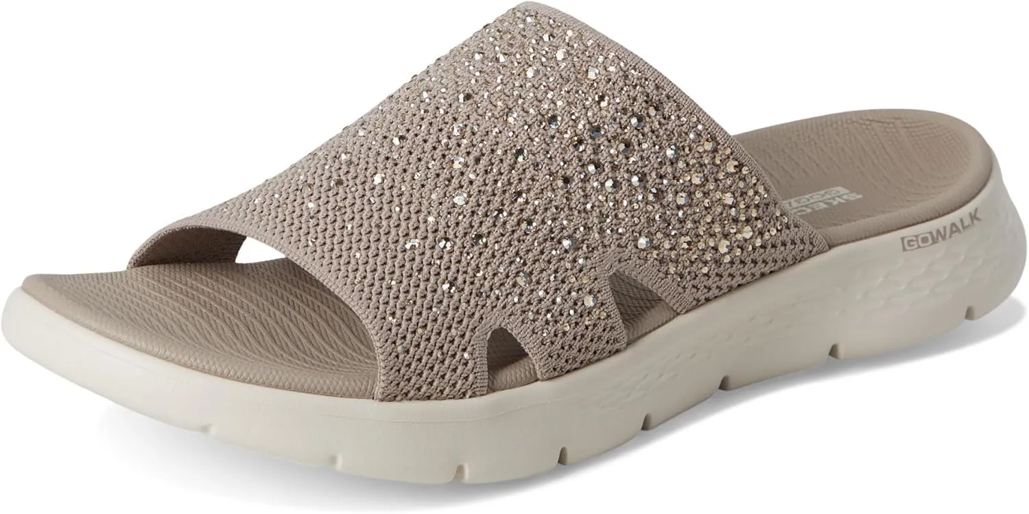 Skechers Women's Arch Fit Knit Slide W/Gradient Rhinestnes Sandal