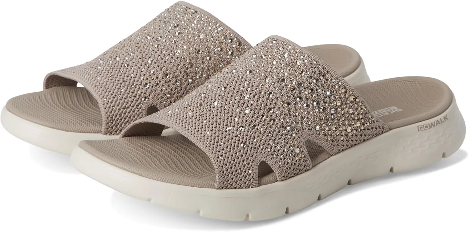 Skechers Women's Arch Fit Knit Slide W/Gradient Rhinestnes Sandal