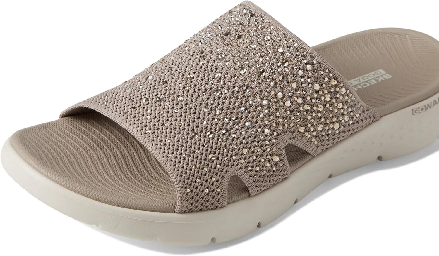 Skechers Women's Arch Fit Knit Slide W/Gradient Rhinestnes Sandal