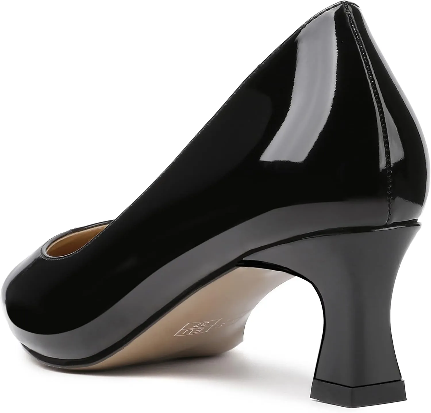 SKYSTERRY Women's Square Toe Casual Office Slip On Patent Spool Low Heel Pumps Shoes 2 Inch