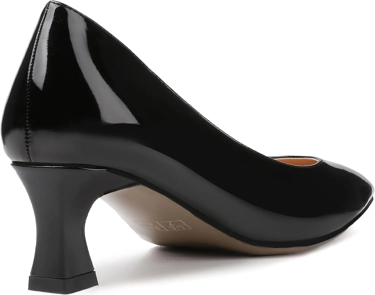 SKYSTERRY Women's Square Toe Casual Office Slip On Patent Spool Low Heel Pumps Shoes 2 Inch
