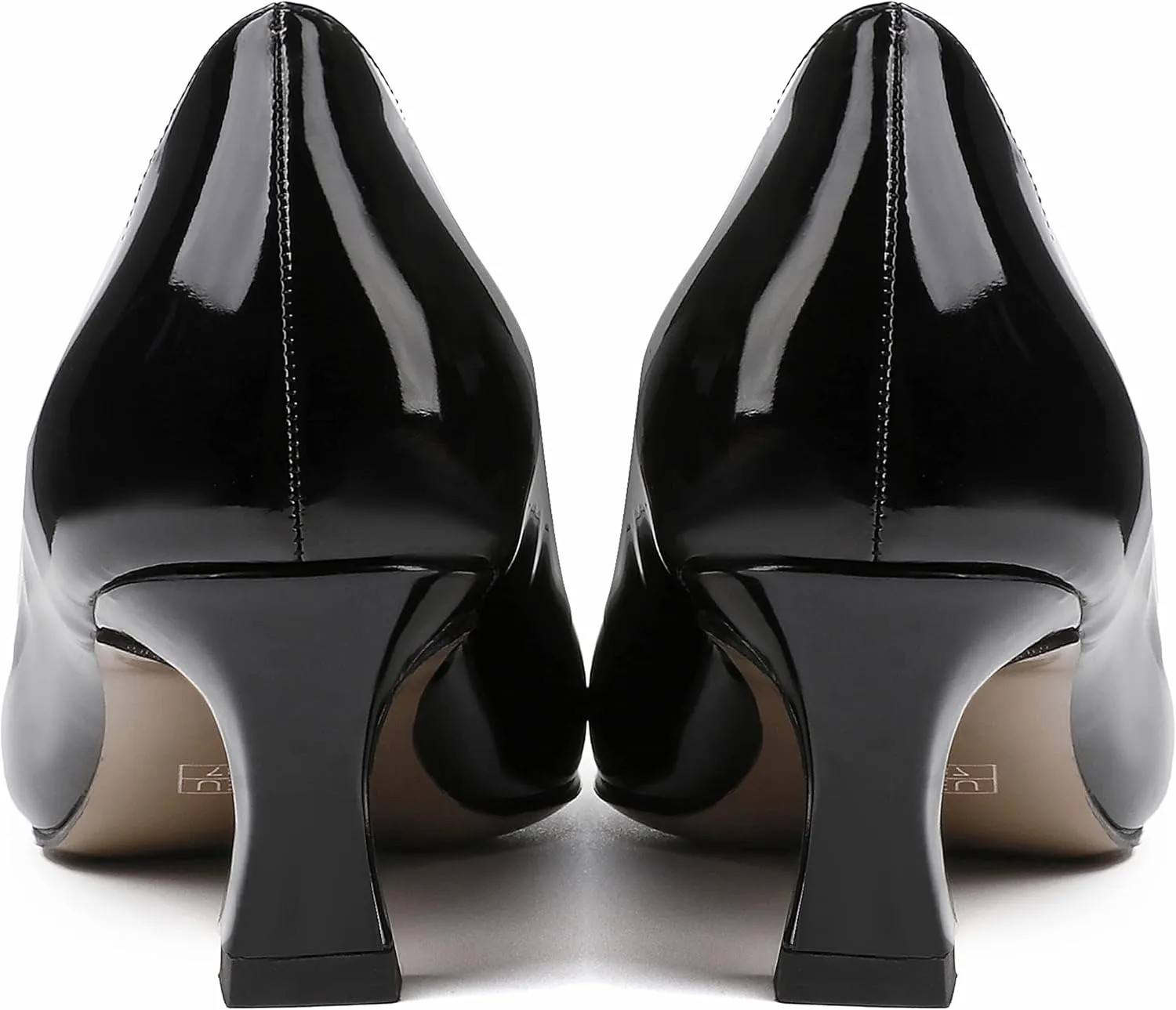 SKYSTERRY Women's Square Toe Casual Office Slip On Patent Spool Low Heel Pumps Shoes 2 Inch