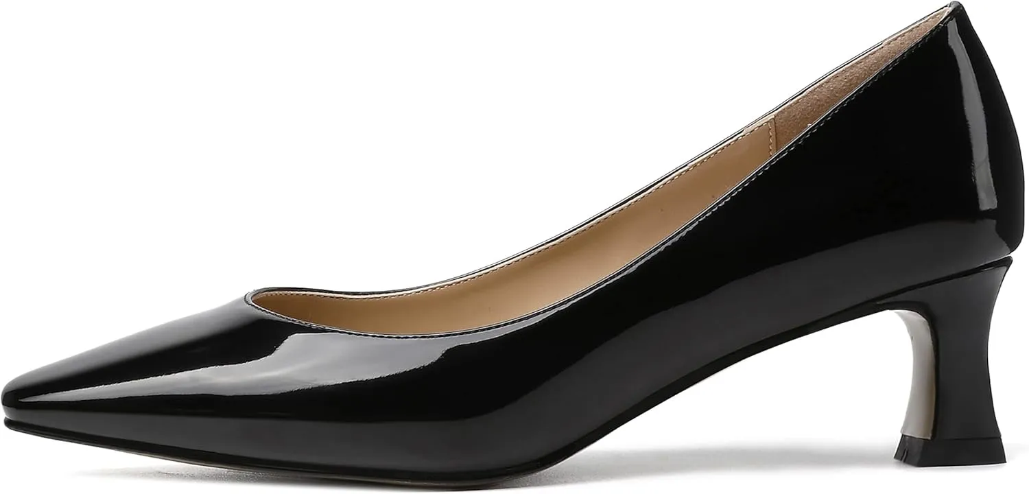 SKYSTERRY Women's Square Toe Casual Office Slip On Patent Spool Low Heel Pumps Shoes 2 Inch