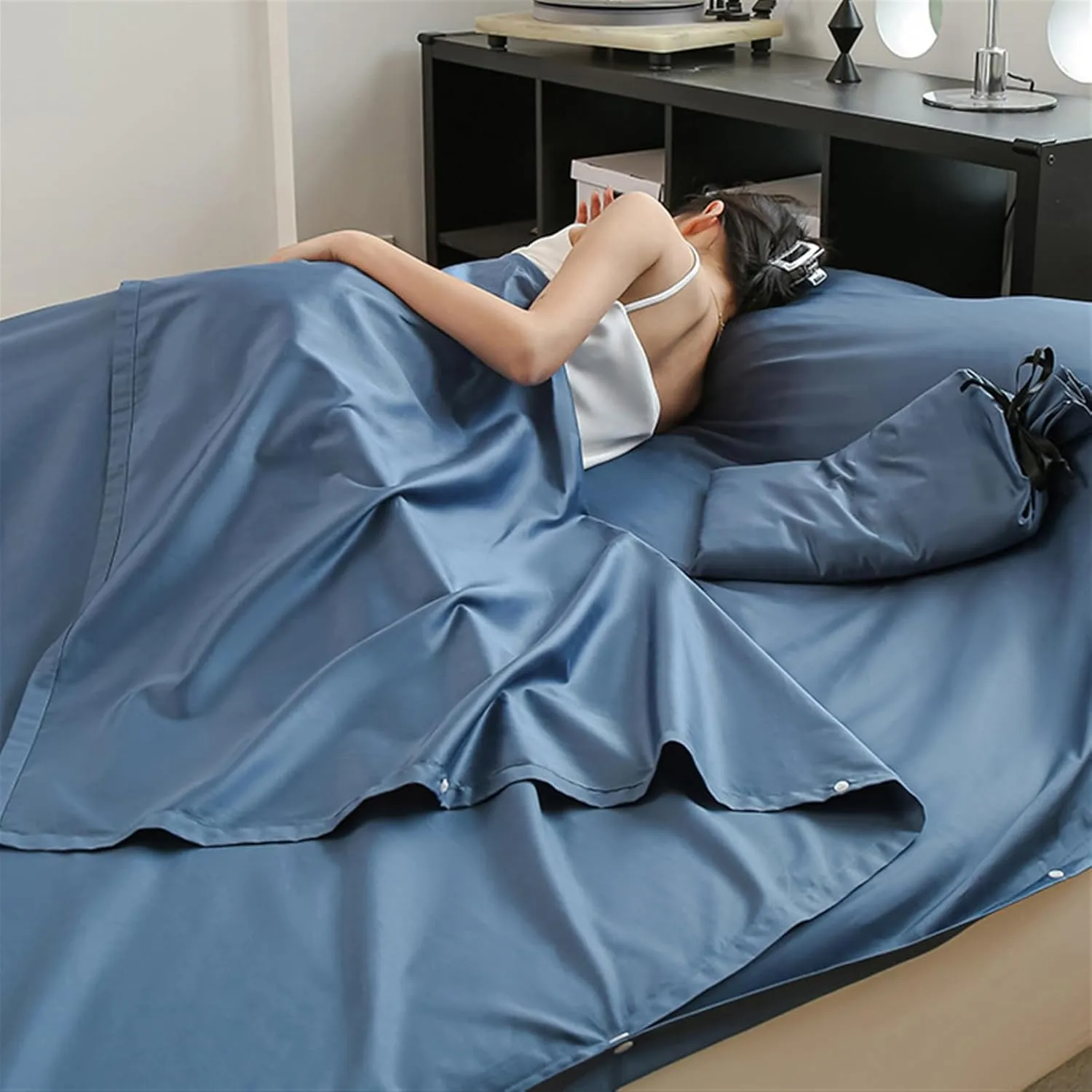Sleeping Bag Liner Lightweight Compact Sleeping Bag Sack Portable Clean Travel Sheet for Outdoor Hiking Hotels
