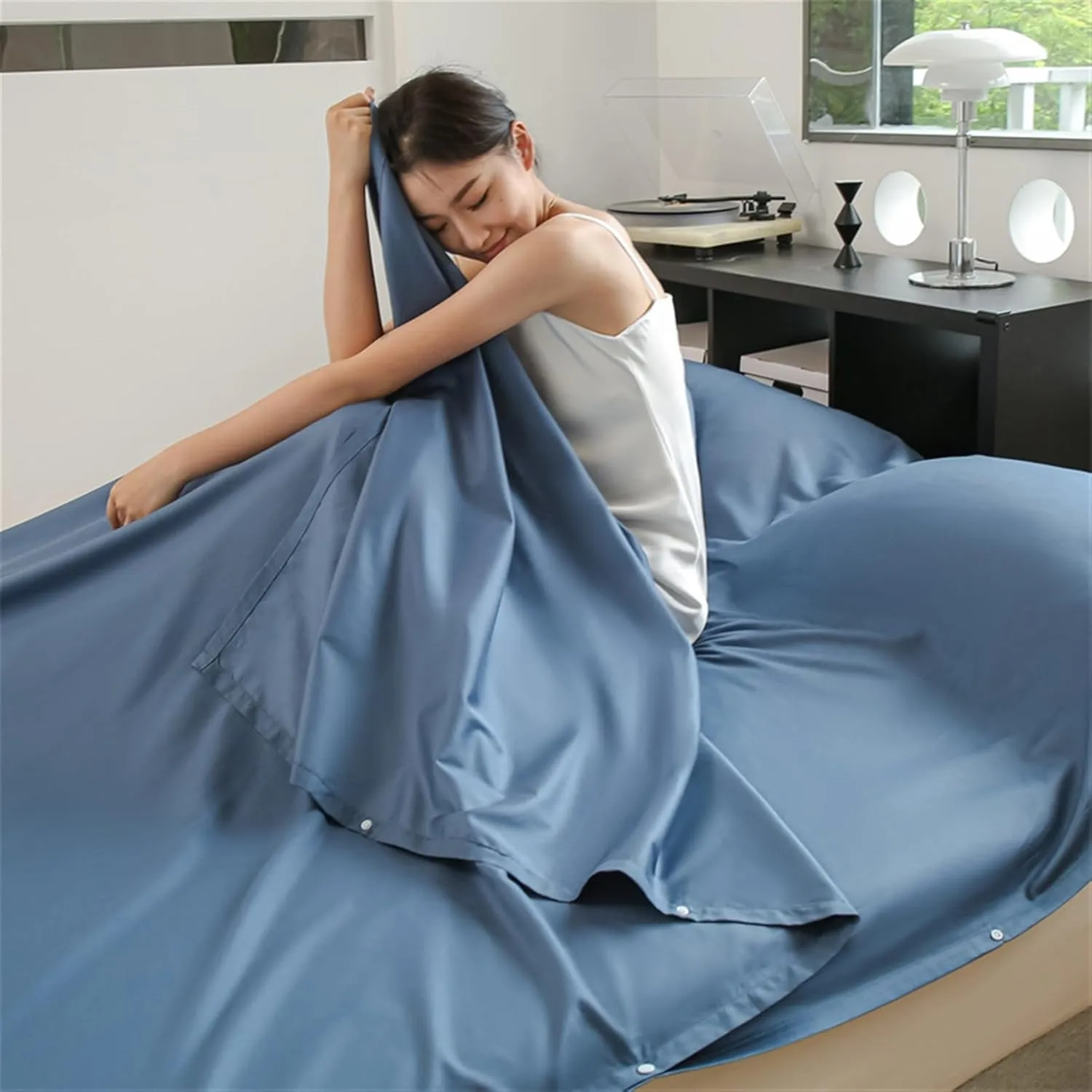 Sleeping Bag Liner Lightweight Compact Sleeping Bag Sack Portable Clean Travel Sheet for Outdoor Hiking Hotels