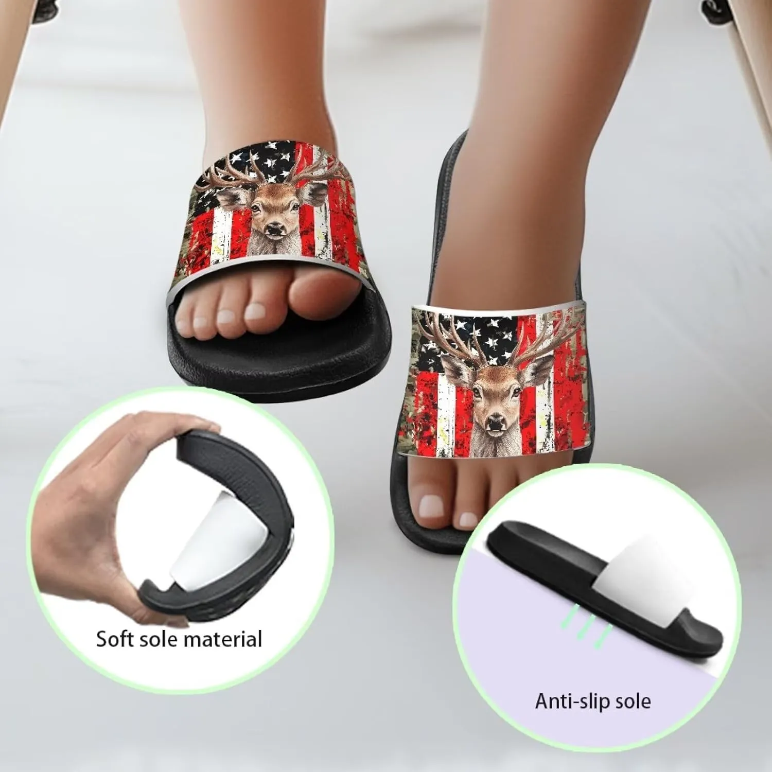 Slide Sandals for Boys Quick Dry Summer Slippers Kids Lightweight Pool Sandals