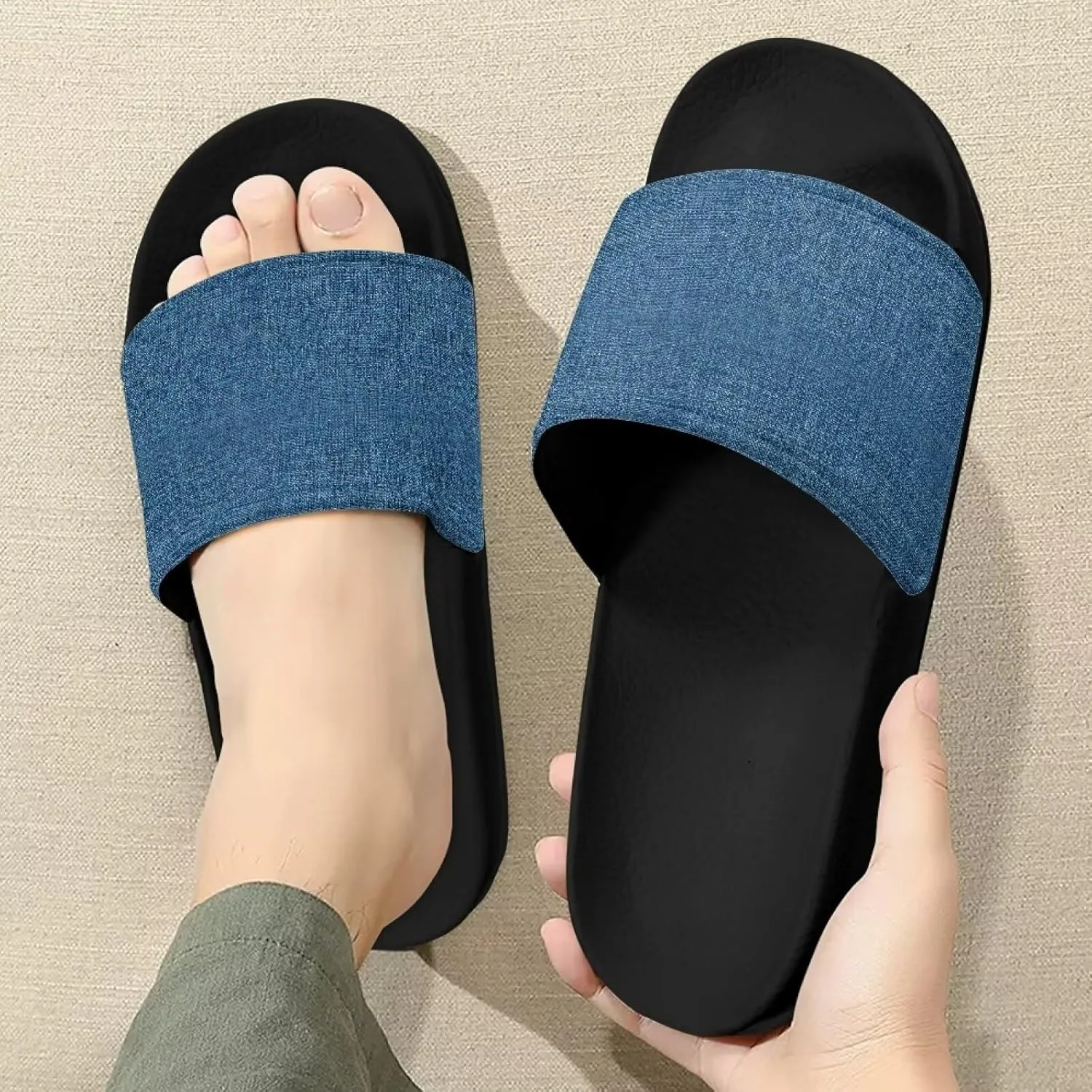 Slide Sandals for Women Girls House Slippers Shoes Non Slip Quick Drying Lightweight Flat Slides Shower Sandals