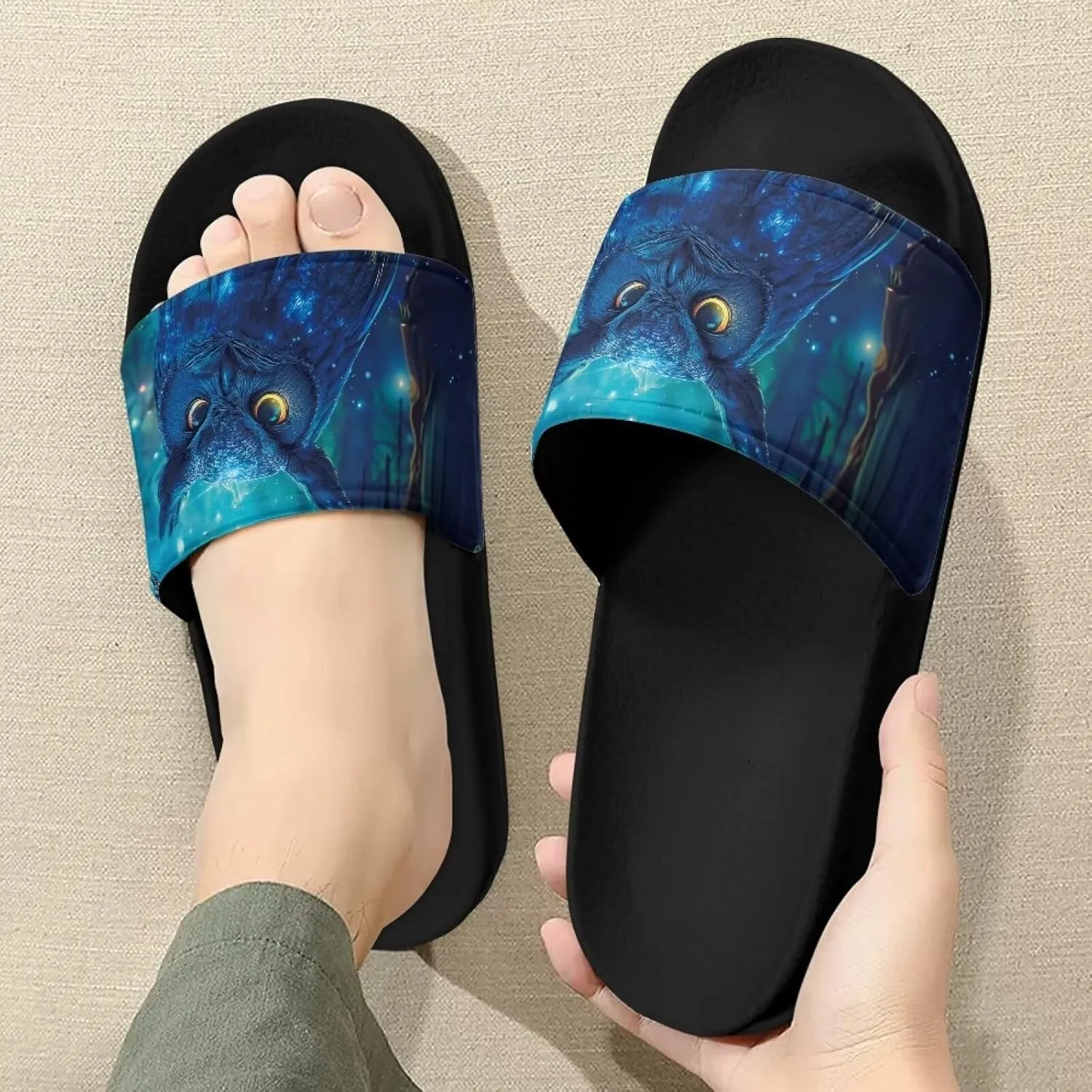 Slide Sandals Home Bathroom Slip-on Flat Slippers Daily Shoes for Women