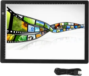 Slide Viewer Light Box for Slide Negative Film Scanning, 3 Brightness Backlight, APP Editing, Ultra Thin Soft Light Box Scanner LED Slide Scanner with USB Powered