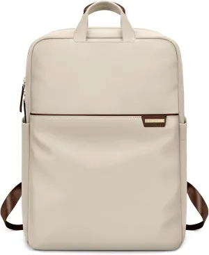 Slim Laptop Backpack for Women, Lightweight Business Backpack for Women Computer Bag Purse for Commuting, Fit 17.3 Inch, Apricot