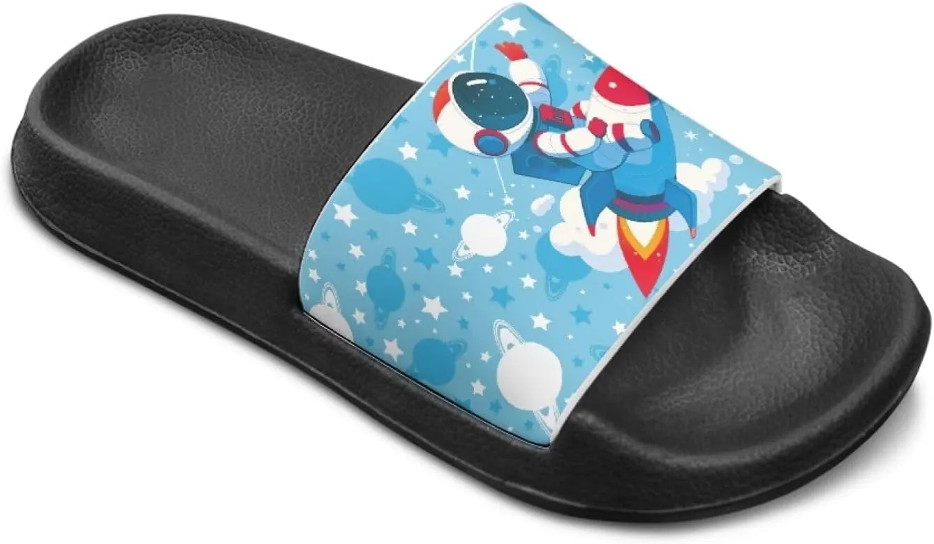 Slip On Sandals for Boys Girls Lightweight Animals Print Drying Shower Slides Suitable for Beach Days