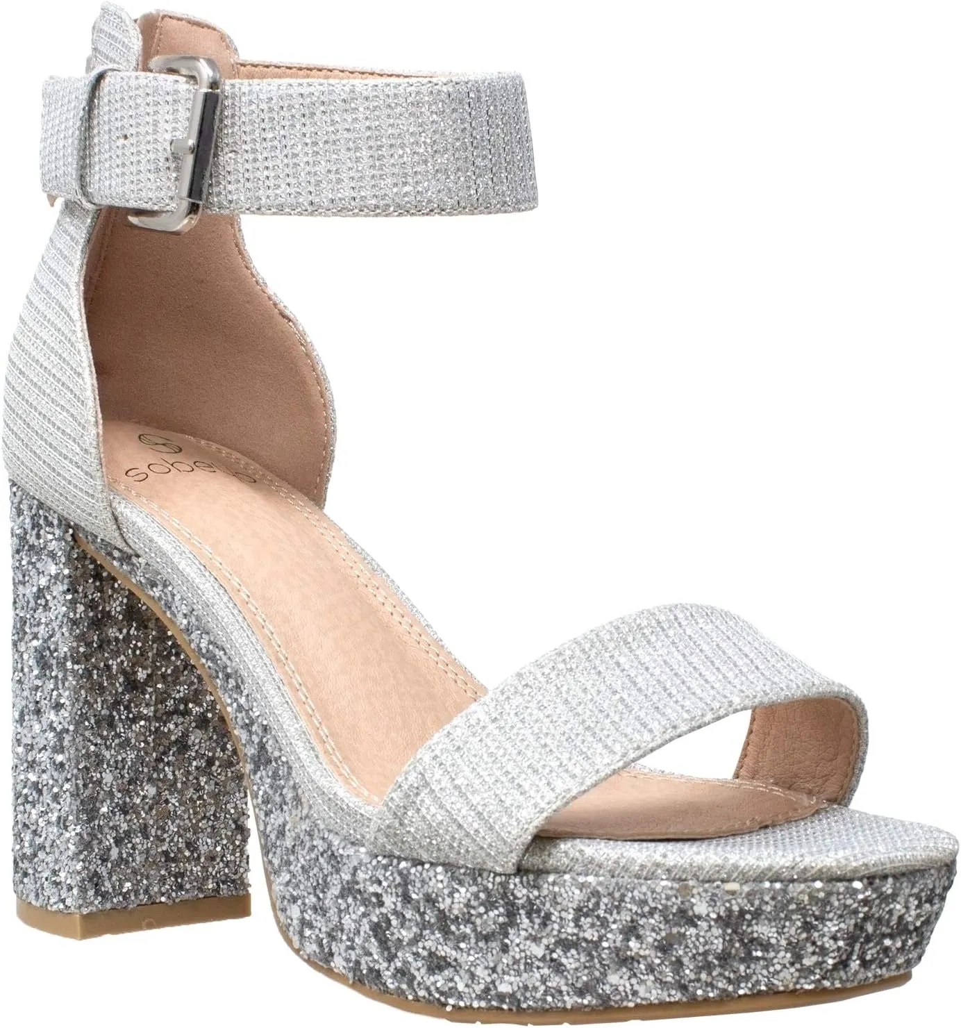 SOBEYO Women's Platform Sandals Ankle Strap Chunky Block High Heels Open Toe Shoes