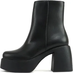 Soda “OARSMAN” ~ Women Square Toe Platform Medium Chunky Heel Ankle Boot with Side Zipper