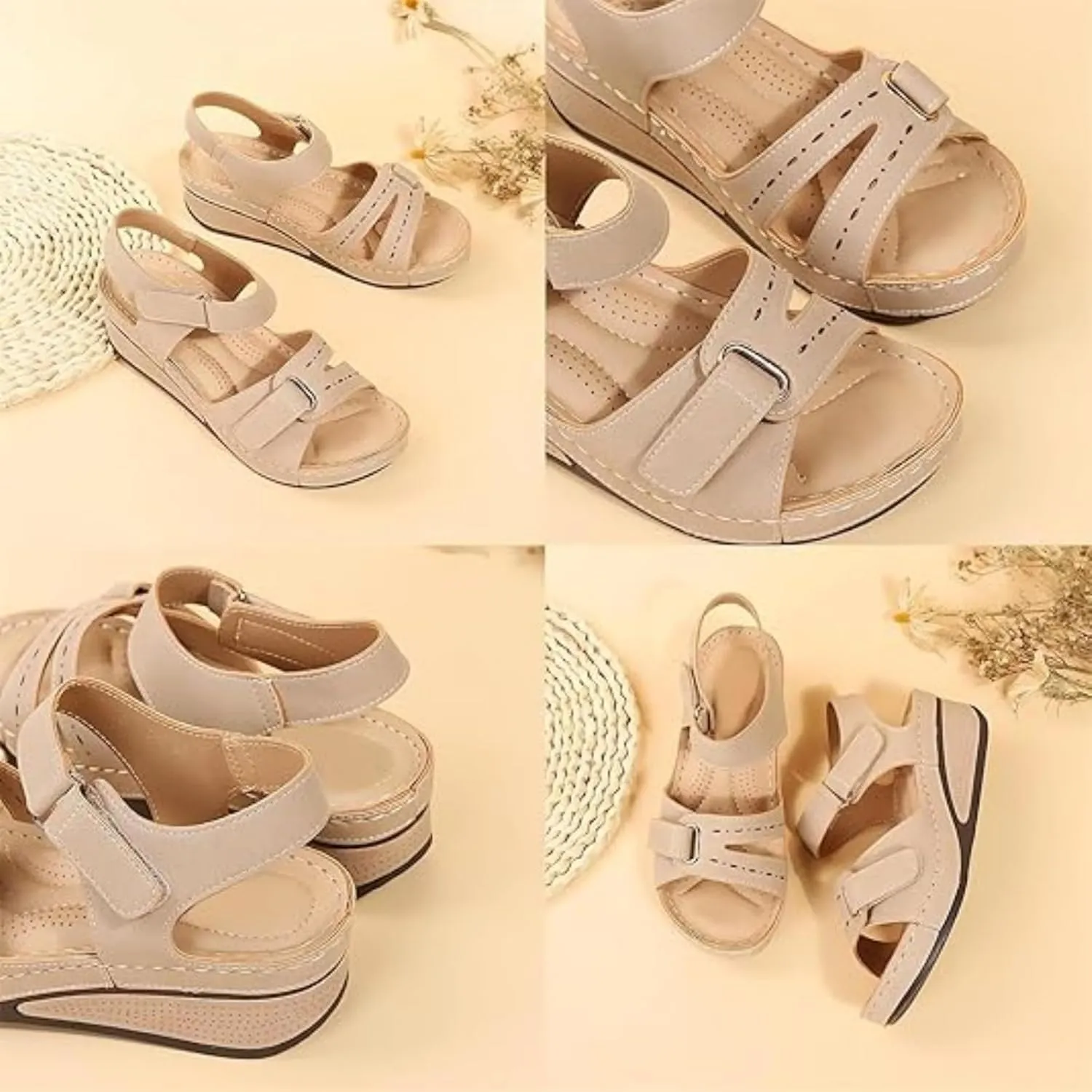 Soft & Stylish Wedge Sandals for Effortless Comfort 2025 Leather Orthopedic Walking Platform Sandals Dressy Summer