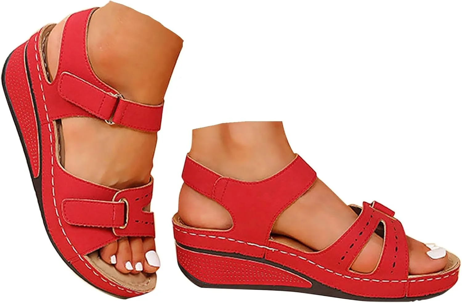 Soft & Stylish Wedge Sandals for Effortless Comfort 2025 Leather Orthopedic Walking Platform Sandals Dressy Summer