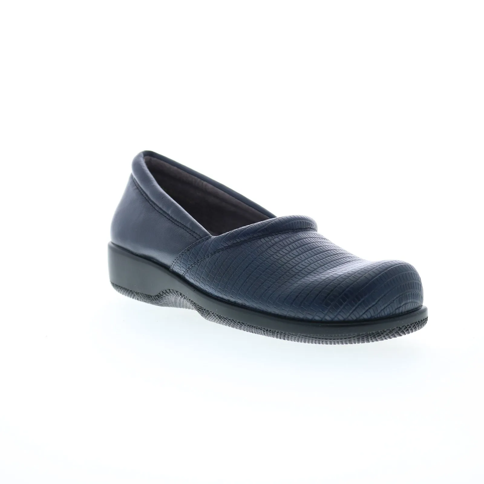 Softwalk Adora S1912-404 Womens Blue Leather Slip On Loafer Flats Shoes