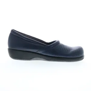 Softwalk Adora S1912-404 Womens Blue Leather Slip On Loafer Flats Shoes