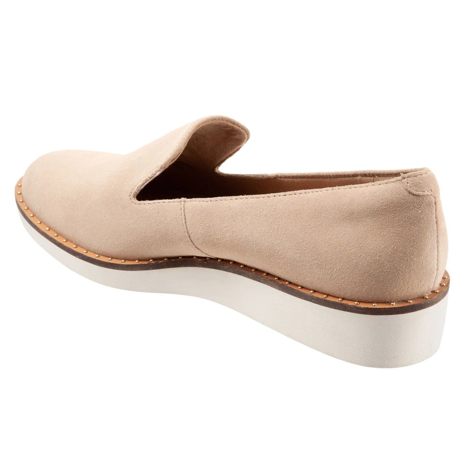 Softwalk Westport S2011-131 Womens Beige Wide Leather Loafer Flats Shoes