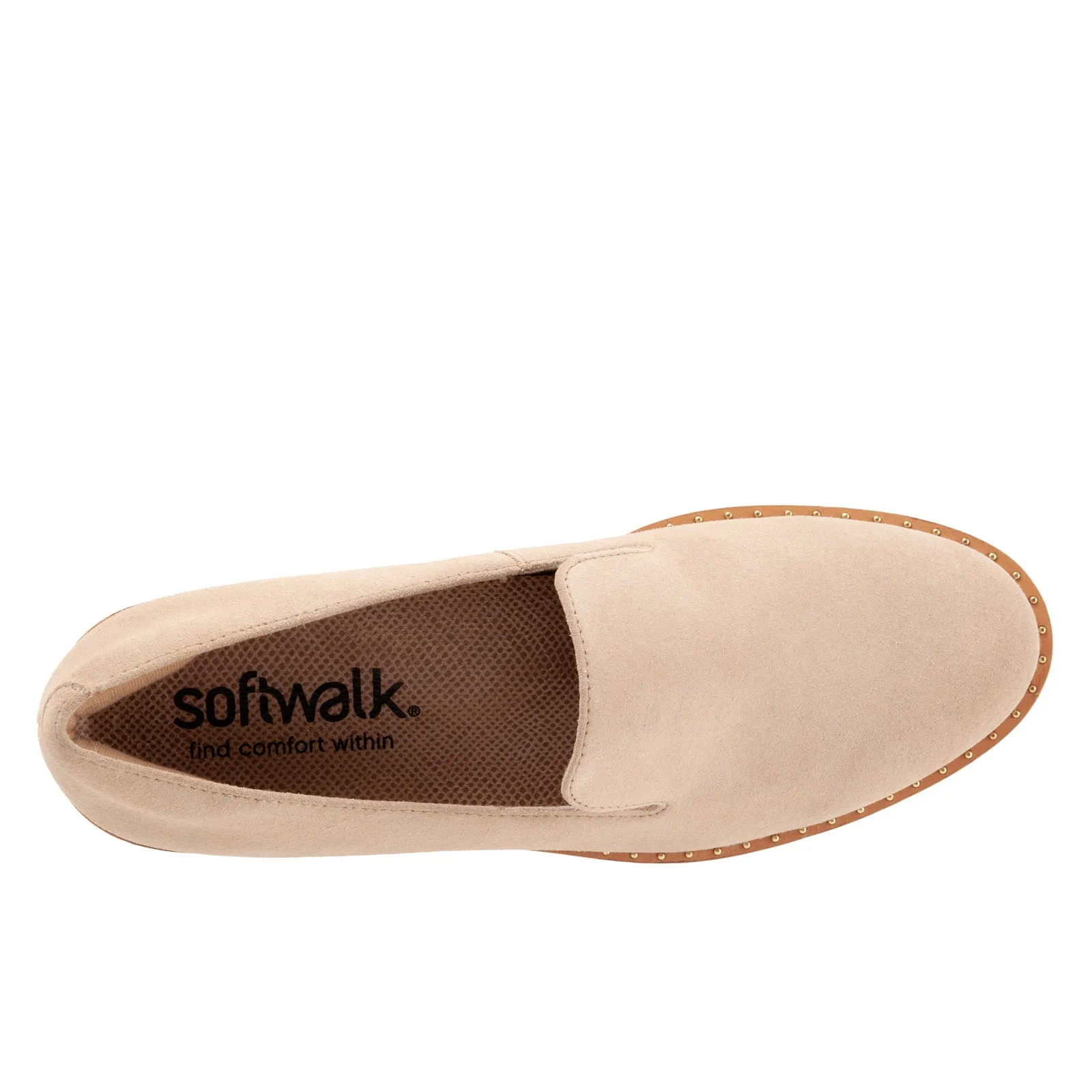 Softwalk Westport S2011-131 Womens Beige Wide Leather Loafer Flats Shoes