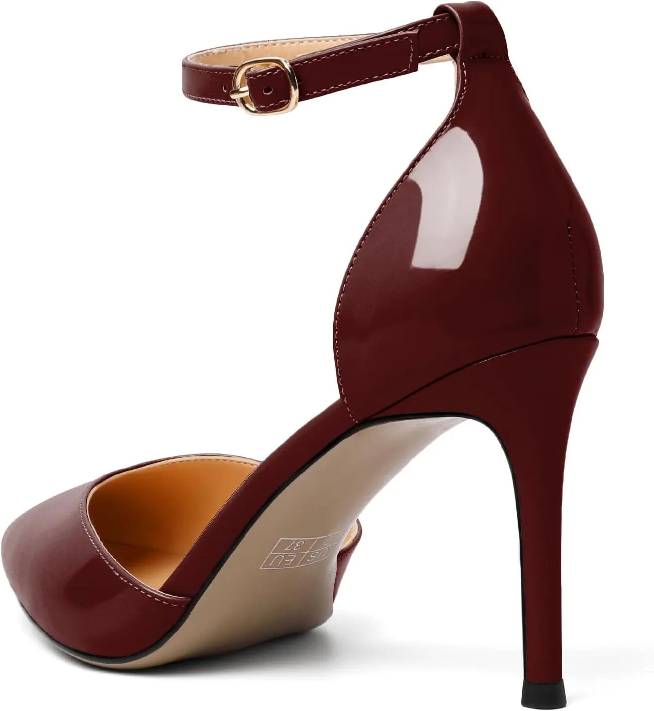 Soireelady Women High Heel Pumps Pointed Toe Stilettos Adjustable Ankle Strap High Heels Elegant Office Lady Shoes for Party, Wedding, Evening 3.35 Inches