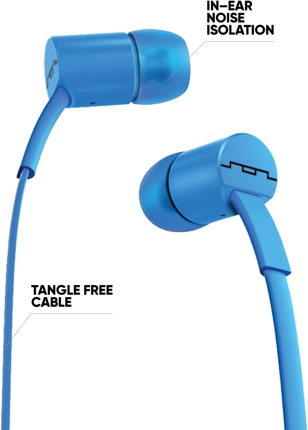 Sol Republic 1112-36 JAX In-Ear Headphones with 1-Button Mic and Music Control - Electric Blue