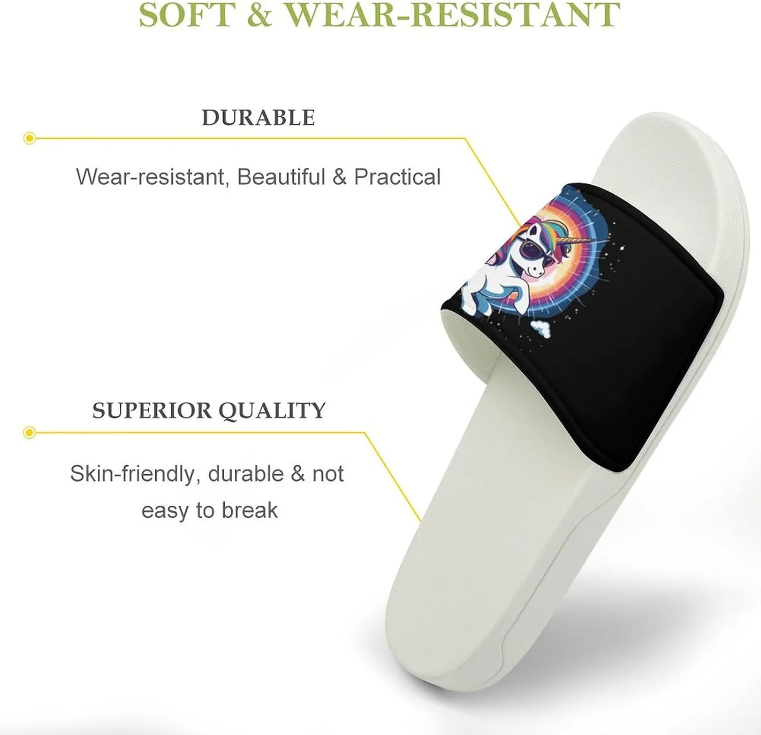 Solar Eclipse and Unicorn Women's House Sandals Non Slide Bathroom Beach Slippers for Men