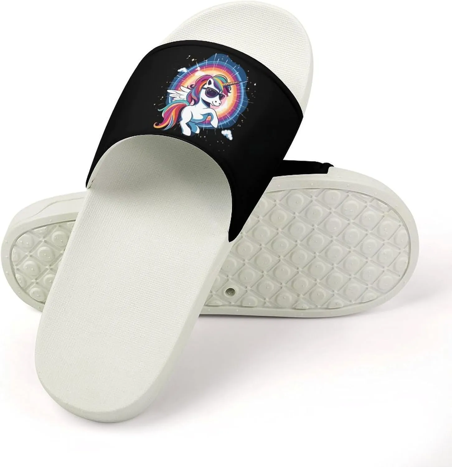 Solar Eclipse and Unicorn Women's House Sandals Non Slide Bathroom Beach Slippers for Men