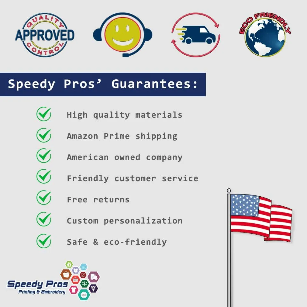 Speedy Pros Snapback Flat Bill Left Side Panel Rhino Outline Embroidery Hats for Men & Women