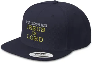 Speedy Pros Snapback Hat for Men Flat Brim Hats Jesus is Lord God Christ Christian Religious Embroidered Flat Bill Hat